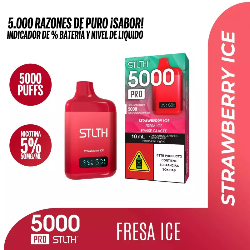 STRAWBERRY ICE🍓❄️ (5.000 PUFFS)