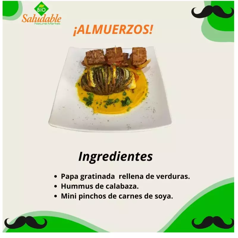 Papa gratinada rellena de verduras