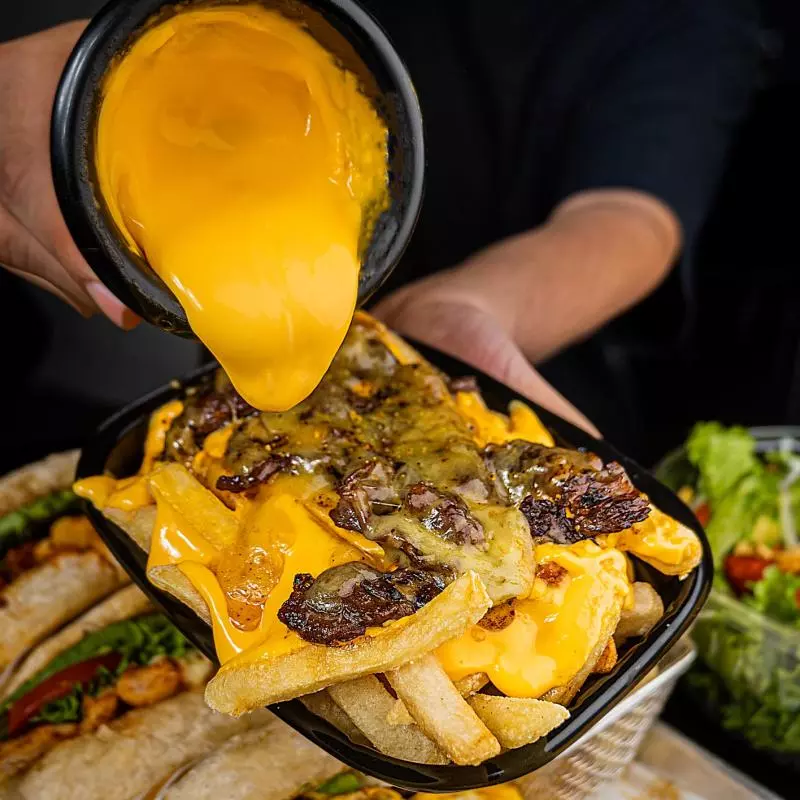 Papas fondue c/arrachera