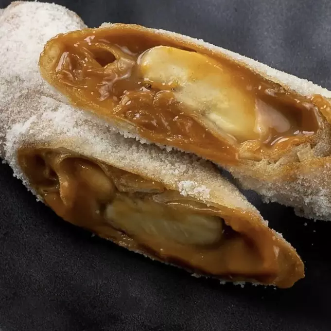 Harumaki banana com doce de leite