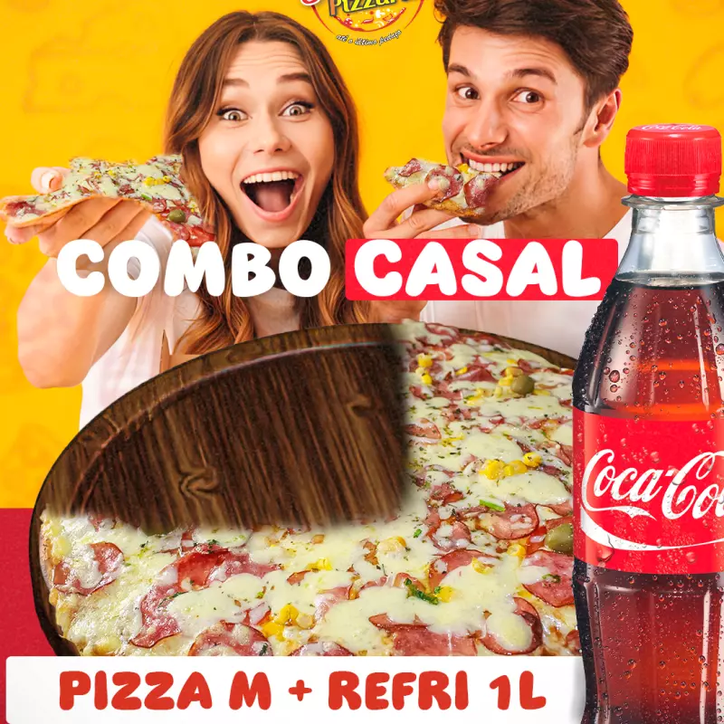 Combo Casal: Pizza M + Refri 1L