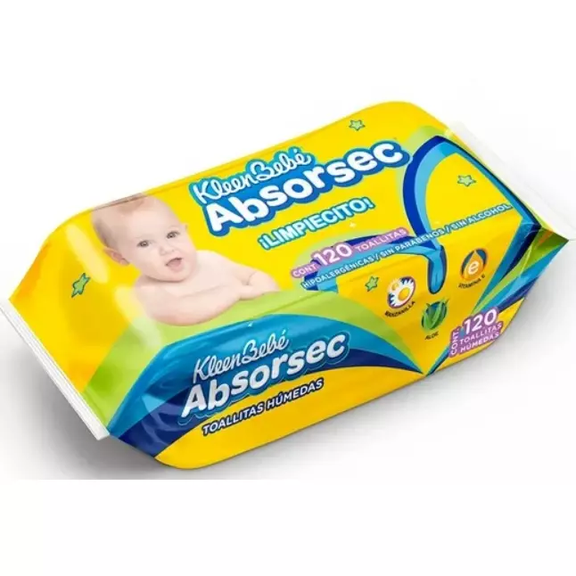 KLEEN BEBE ABSORSEC CONT.120 TOALLIT