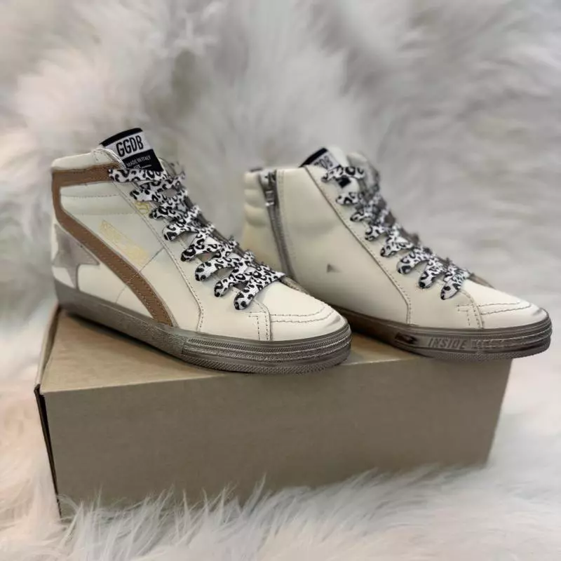 GOLDEN GOOSE BOOT WHITE BROWN