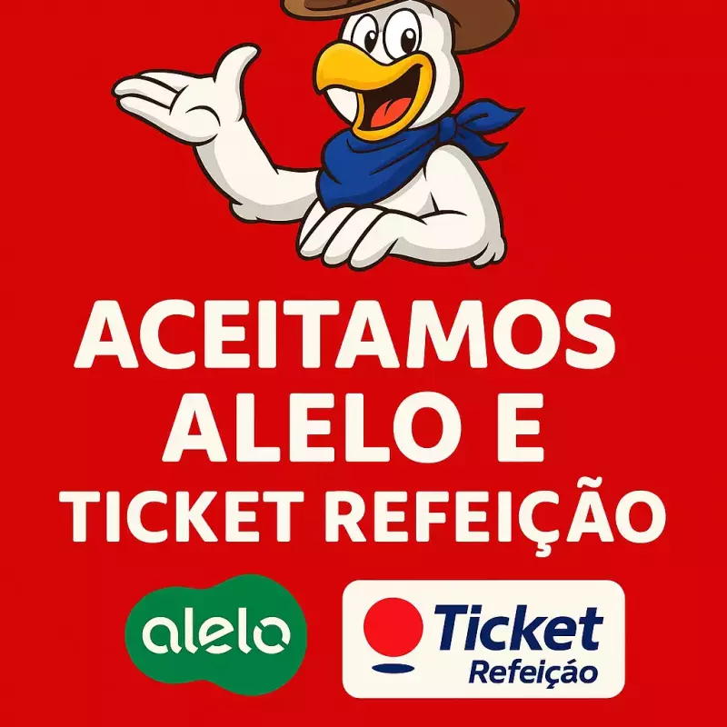 ACEITAMOS ALELO/TICKET REFEIÇÃO