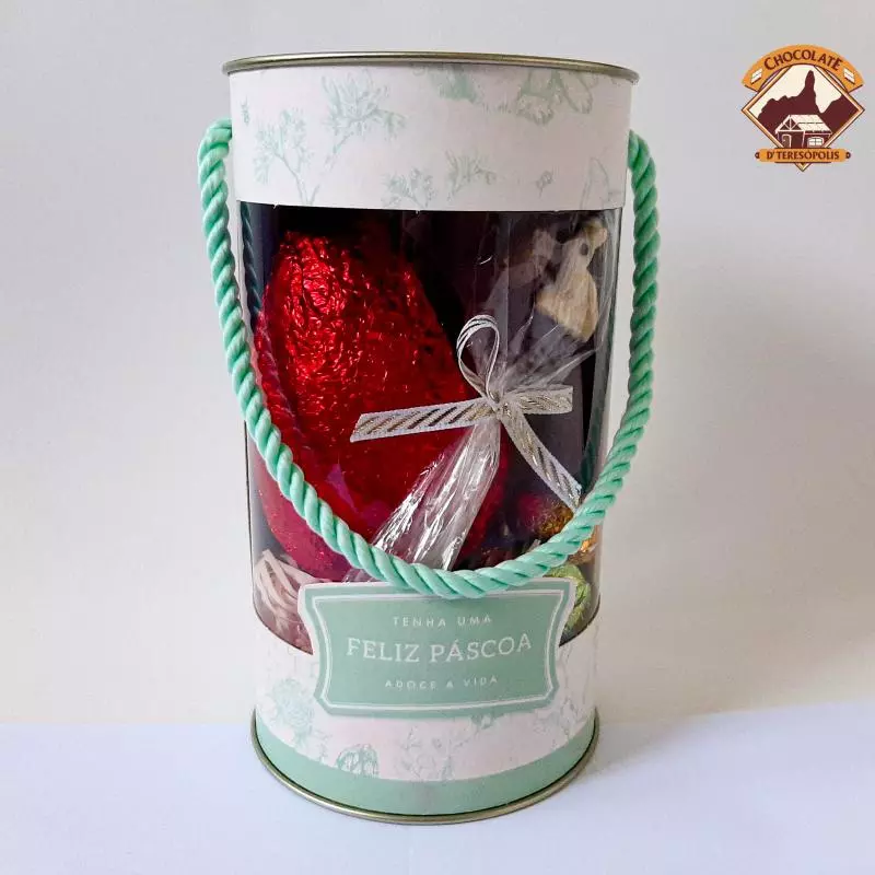 Embalagem. com visor e chocolate
