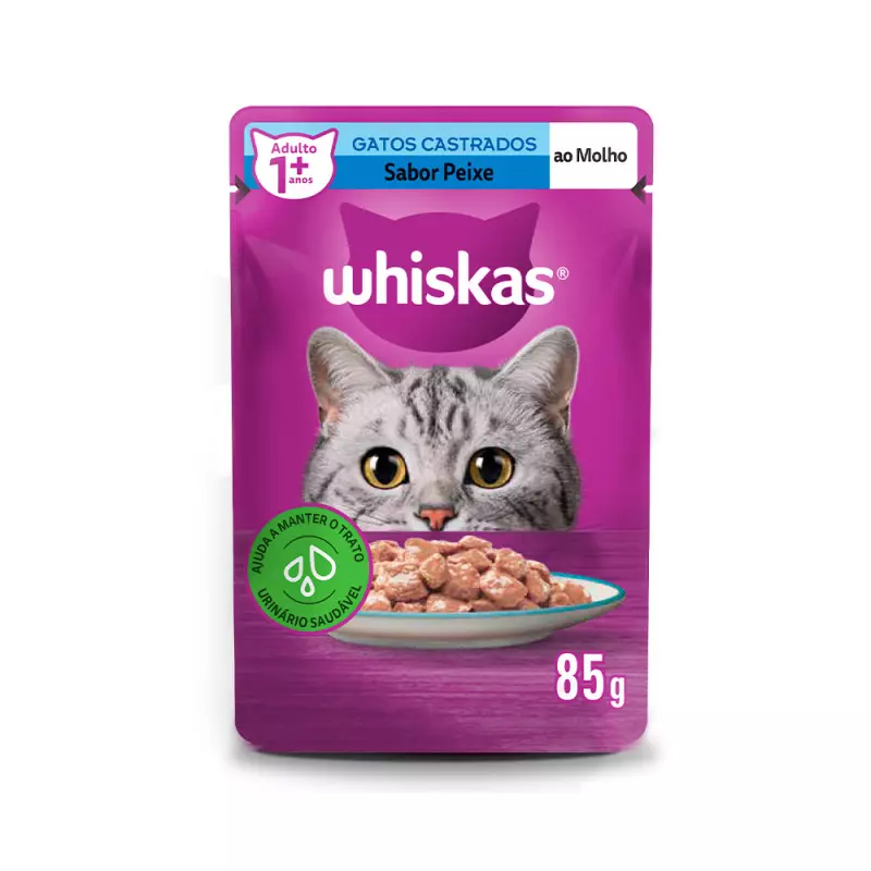 Whiskas Sachê Castrados Peixe 85g
