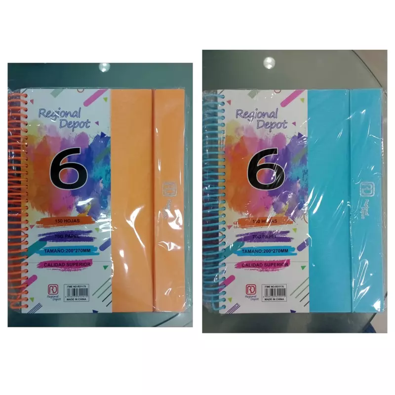Libreta de Espiral con separadores.