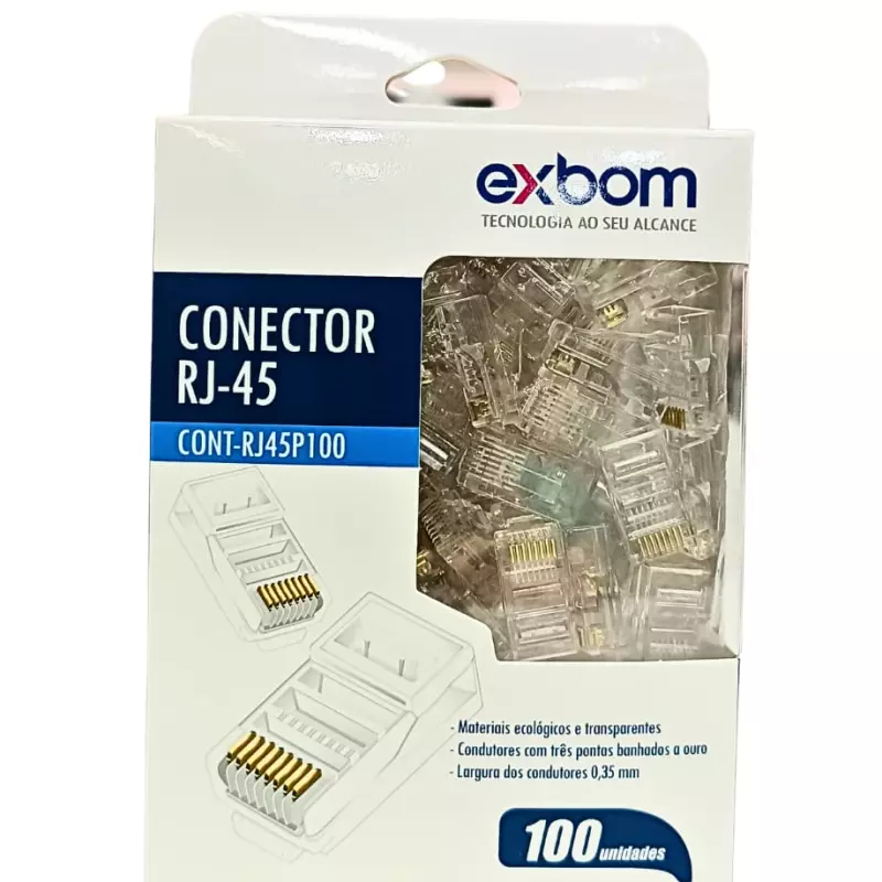 CONECTOR RJ-45 EXBOM CAIXA RJ45P100