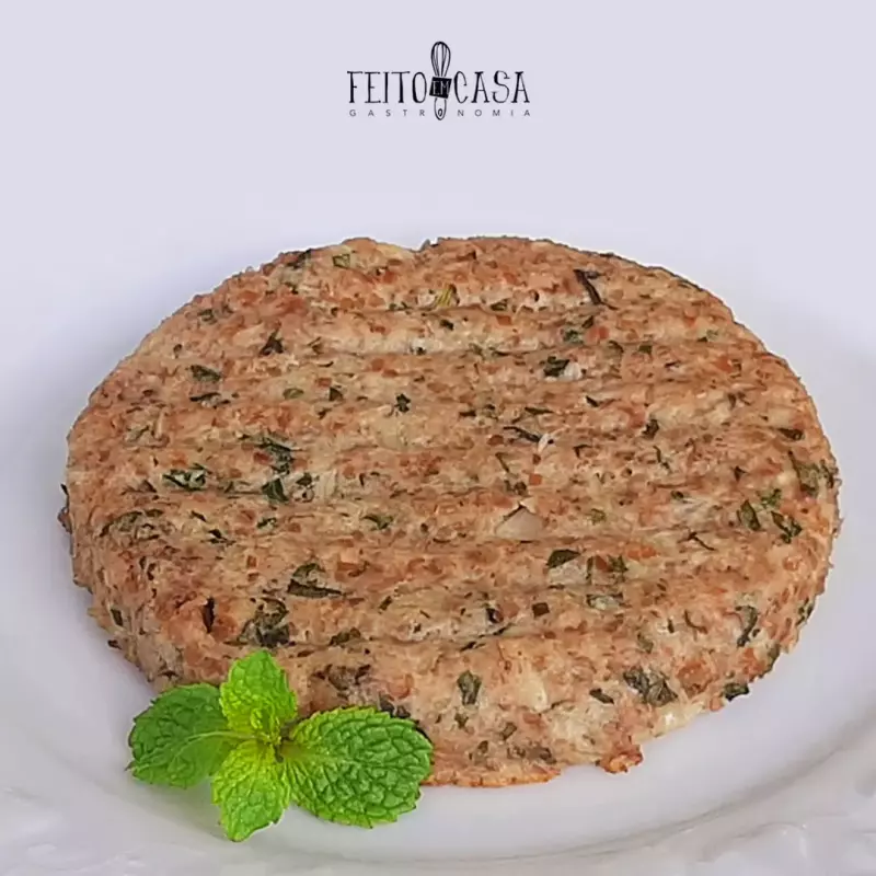 Hambúrguer assado c/trigo e hortelã