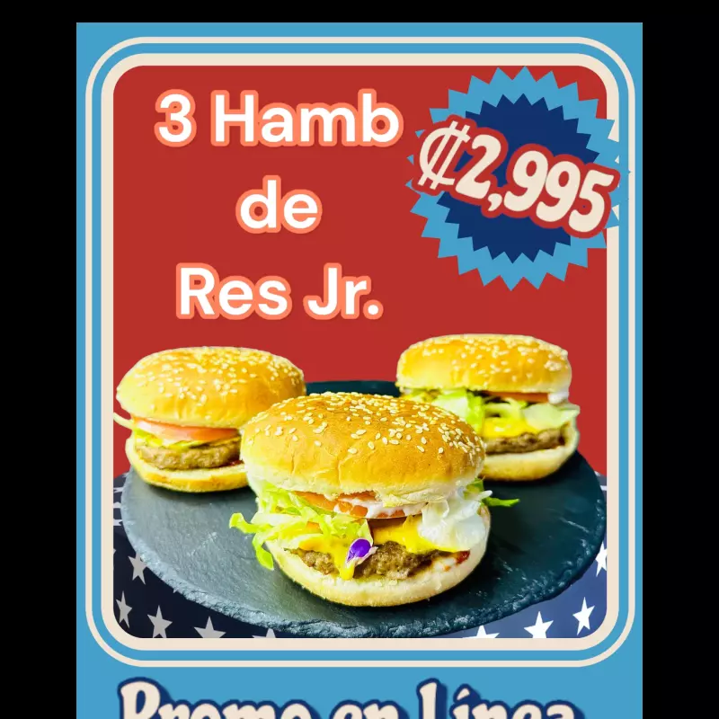*3 Hamburguesas Jr.