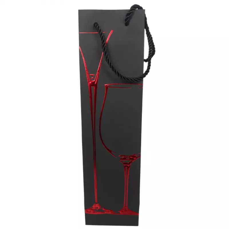 Sacola preta com vermelho