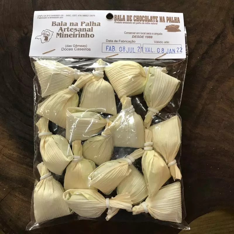 Bala na Palha de chocolate