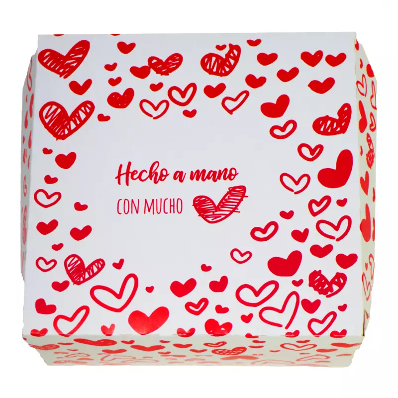 Caja de dulce de corazones rojo