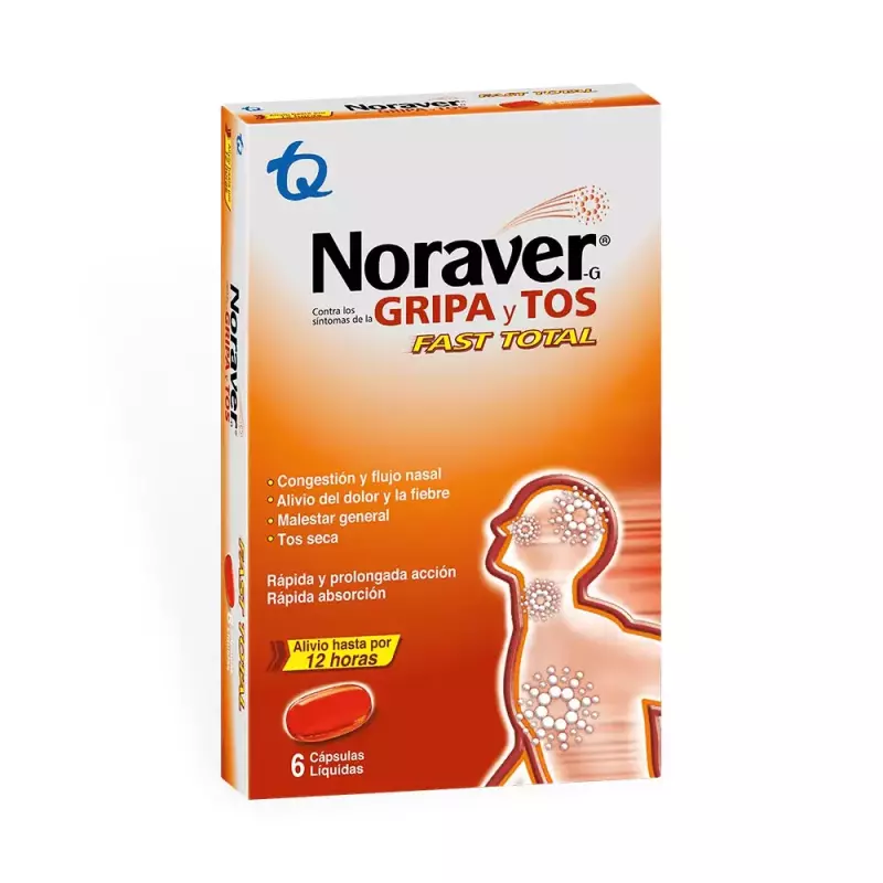 NORAVER GRIPA Y TOS X 6 CAP