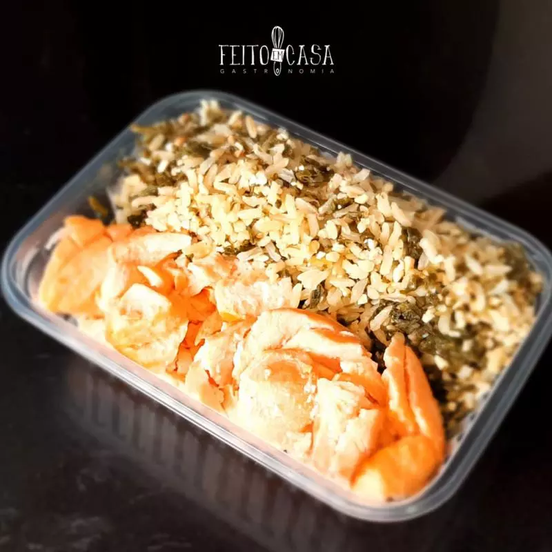 *Salmão assado com arroz int...