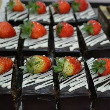 Bolo confeitado fatia