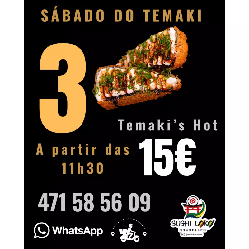 Oferta Exclusiva  3 Temaki Hot