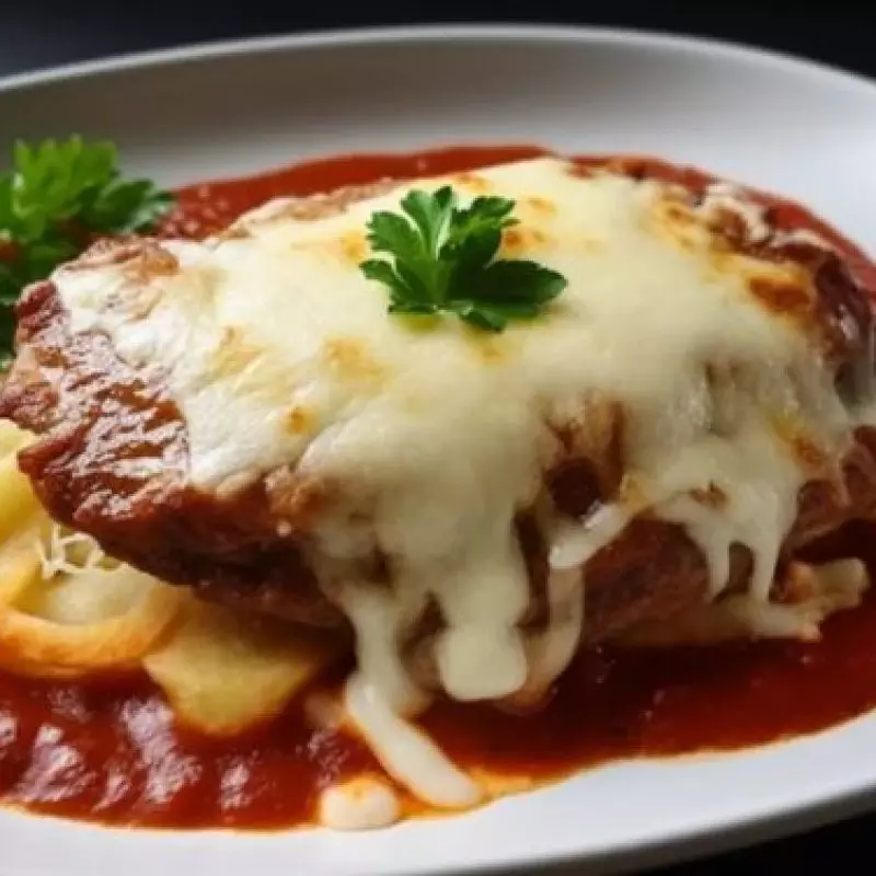 Bife à parmegiana alcatra