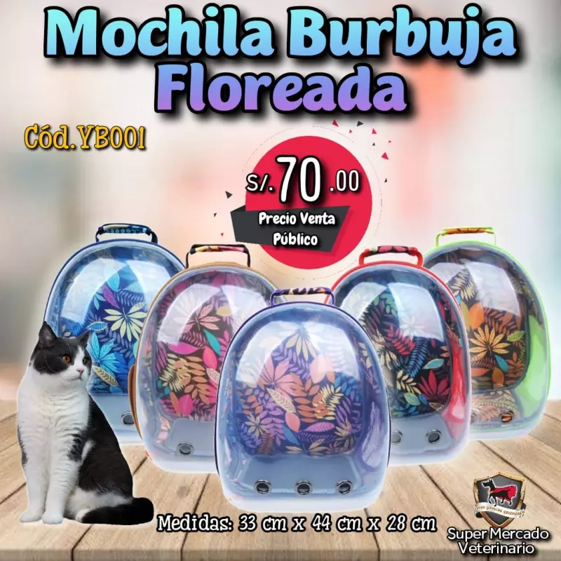 Mochila Burbuja Floreada