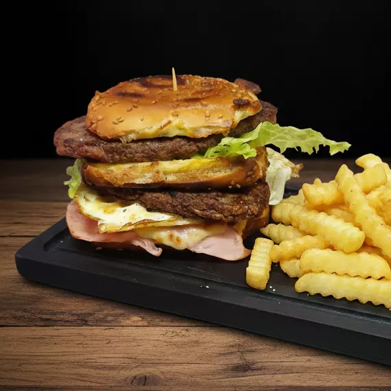 303 Hamburguesa Doble todo pizza