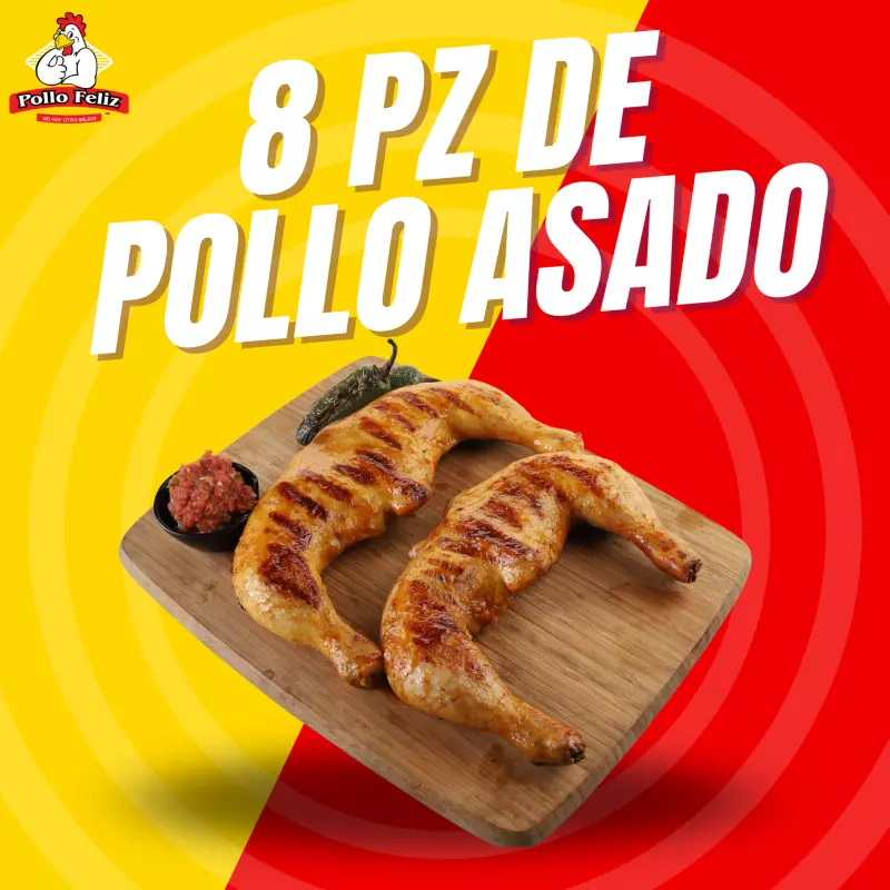 8 pz Pollo Asado al Carbón