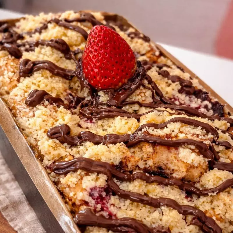 Cuca de Nutella com Morango