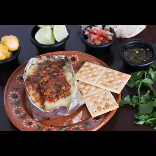 Papa asada/grilled potato cheese