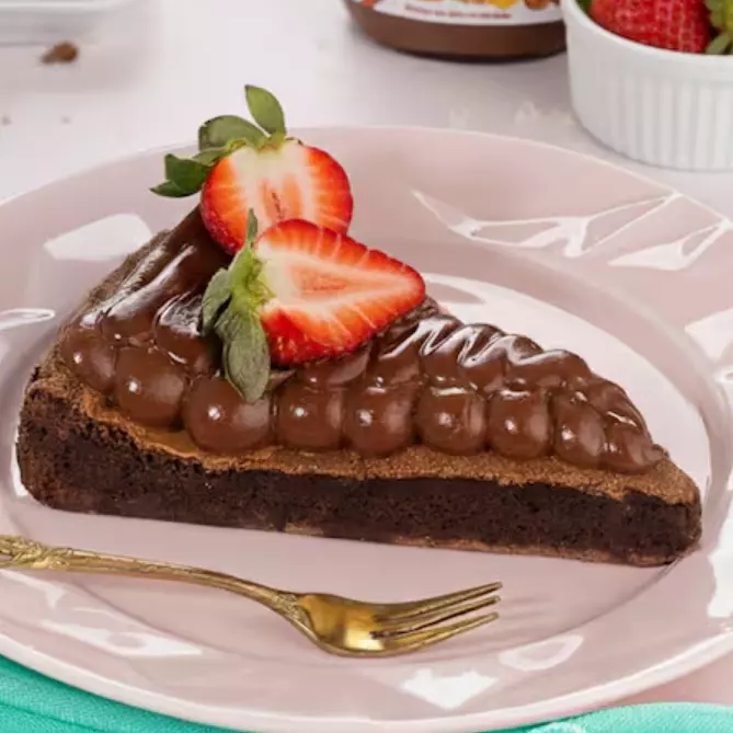 Pizza Brownie Nutella Morango