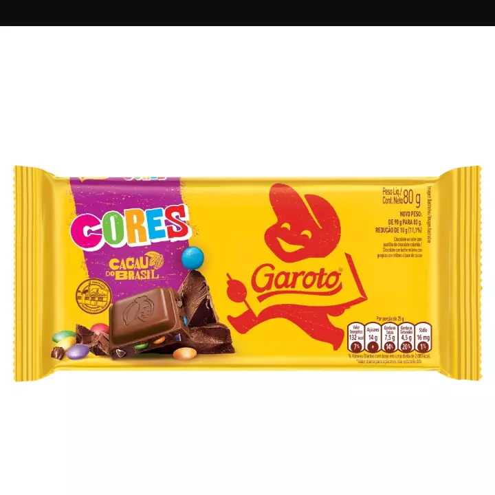 Barra de Chocolate Garoto  Cores 80g