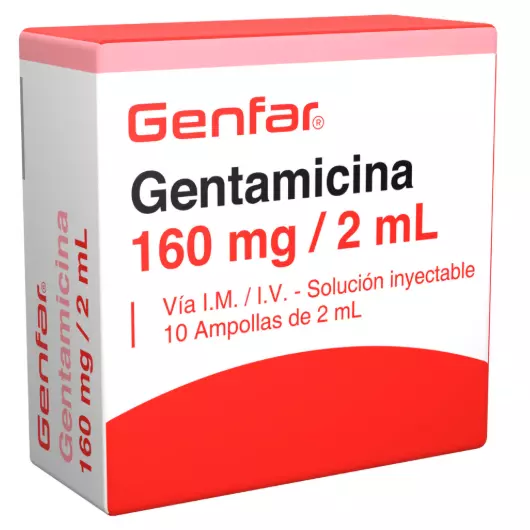 GENTAMICINA 160MG/2ML CAJA X 10 AMP
