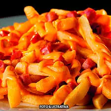 Meia Fritas + bacon + cheddar