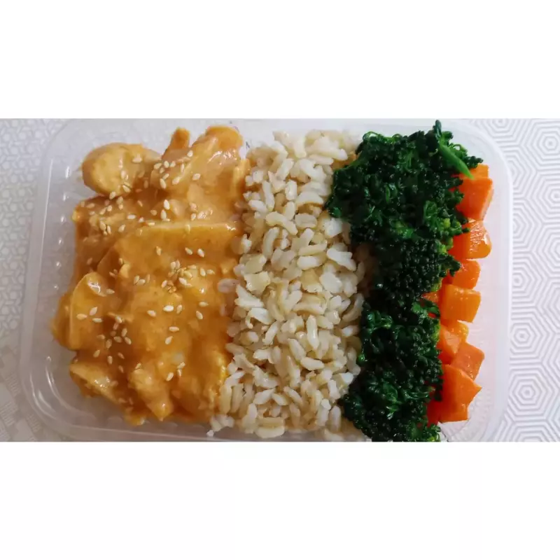 Strogonoff de Frango, Arroz  e Brócolis
