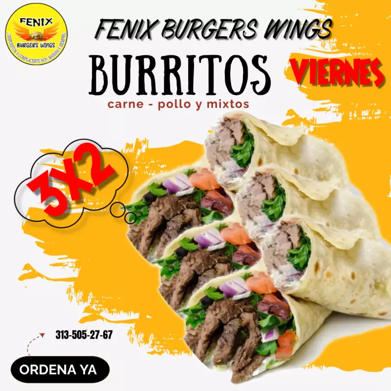 VIERNES 3x2 BURRITOS