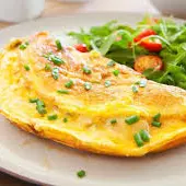 Omelete de Queijo com Tomate