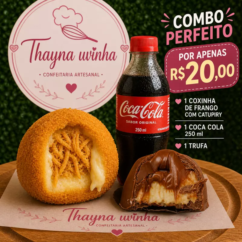 Coxinha+coca+trufa
