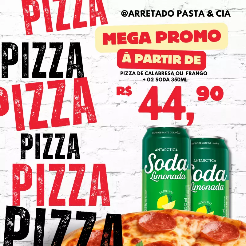 pizza calabresa + 02 soda