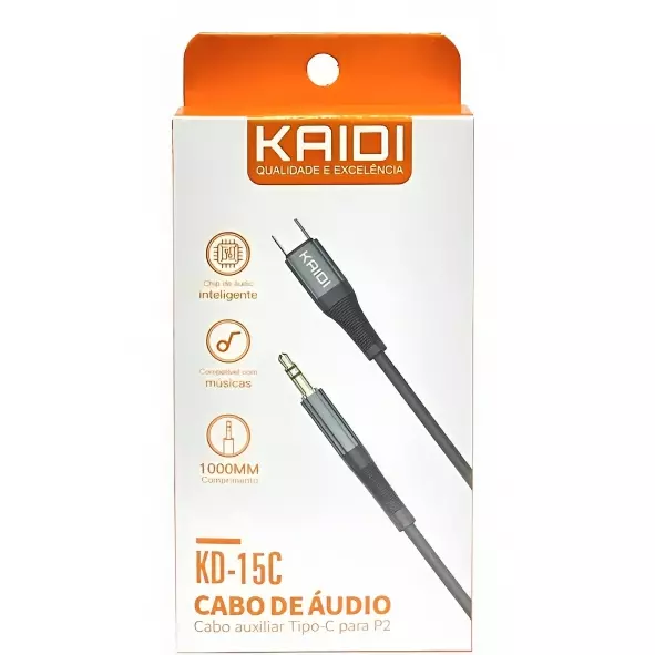 CABO DE ÁUDIO KAIDI P2/TIPO-C KD-15C