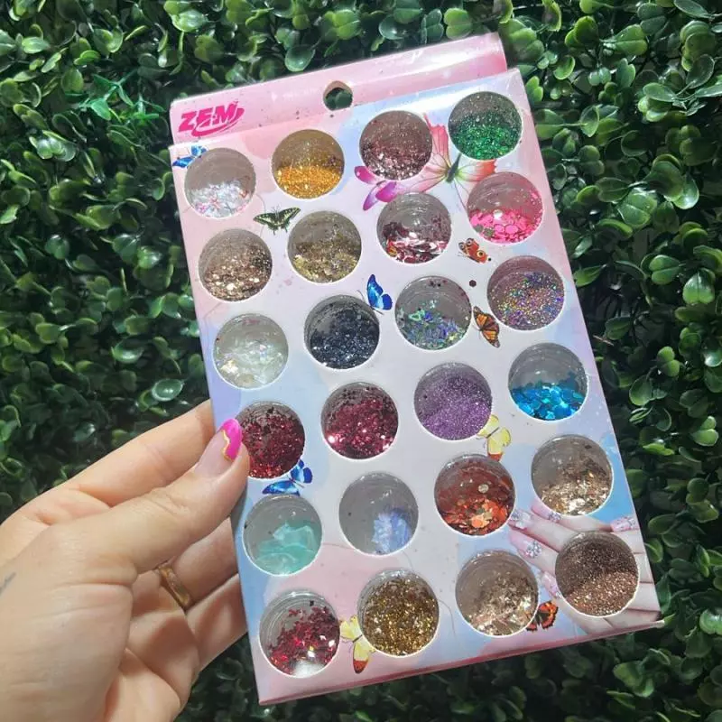 Cartela C/24 Glitter Flocado N.2