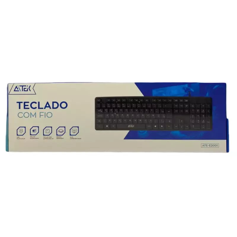 TECLADO C/FIO USB AITEK ATE-E2001