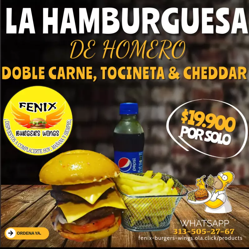 COMBO BURGER DE HOMERO