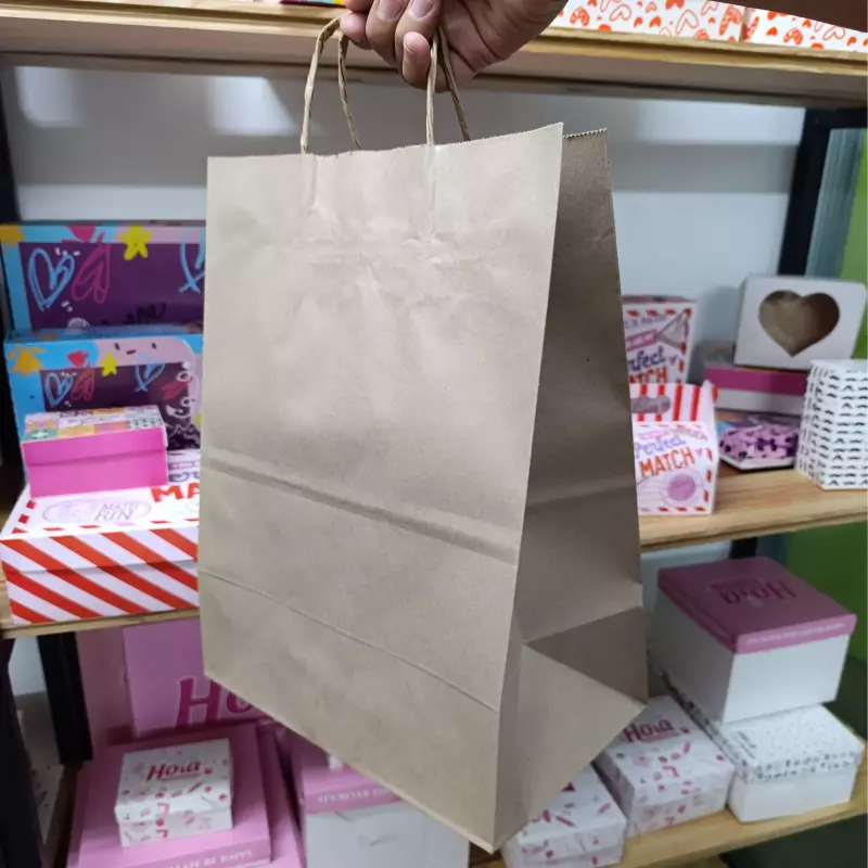 Bolsa marron grande asa torchada