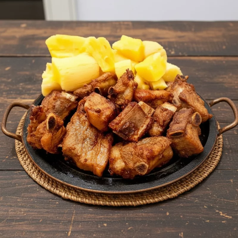 COSTELINHA COM MANDIOCA