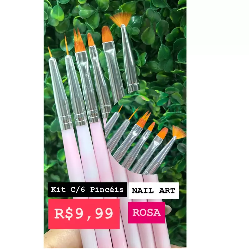 Kit C/6 Pinceis Rosa