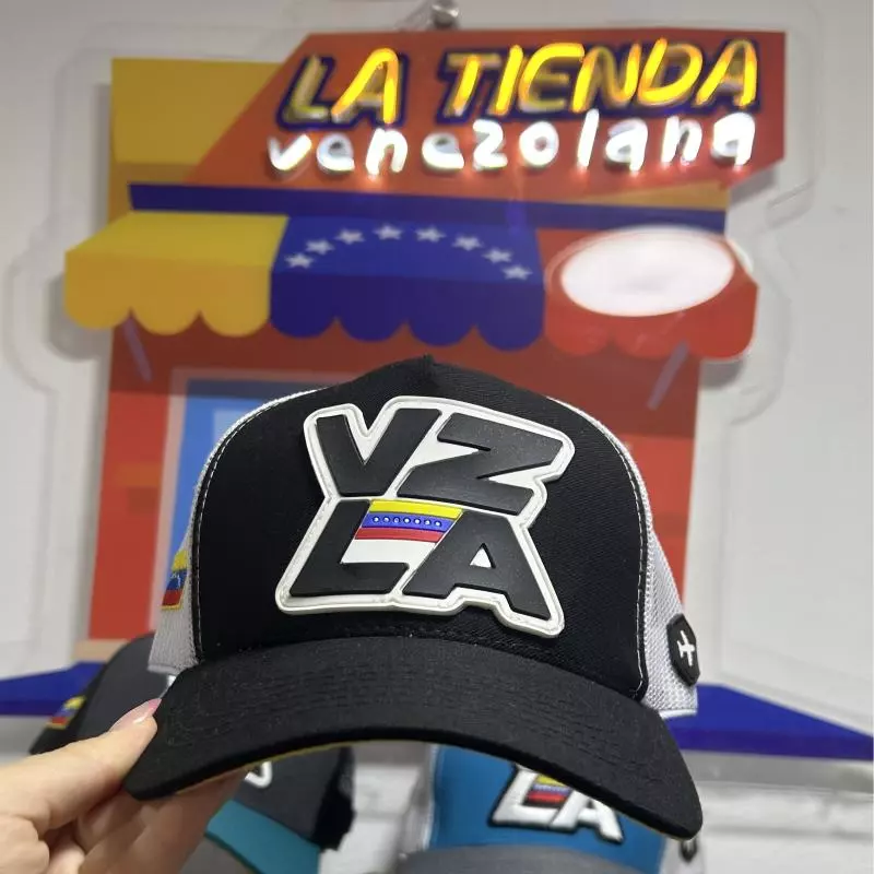 Gorra negra VZLA malla blanca