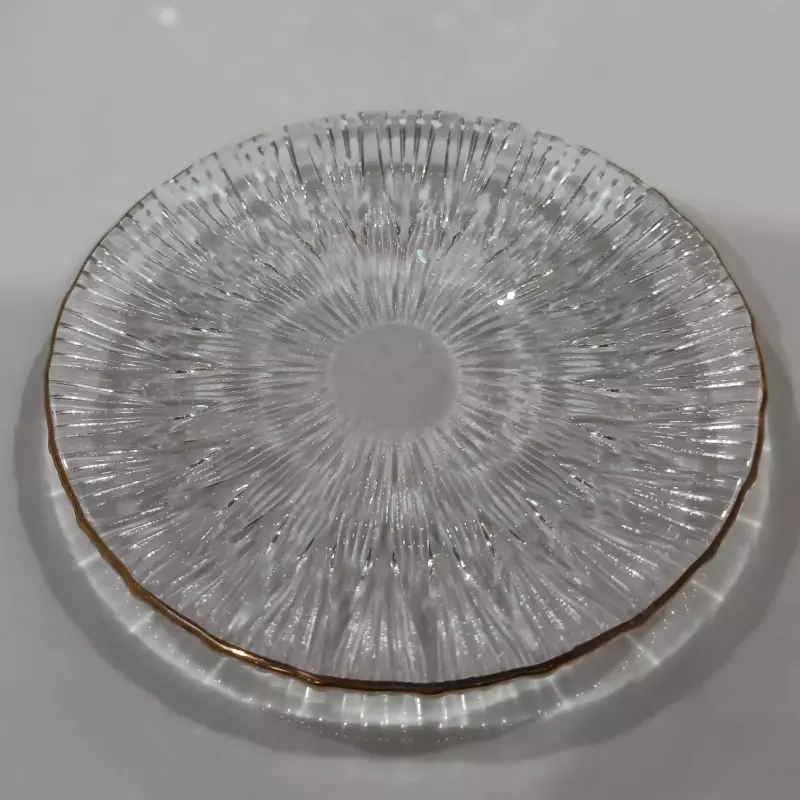 PORTAVASO VIDRIO BORDE DORADO 854-5