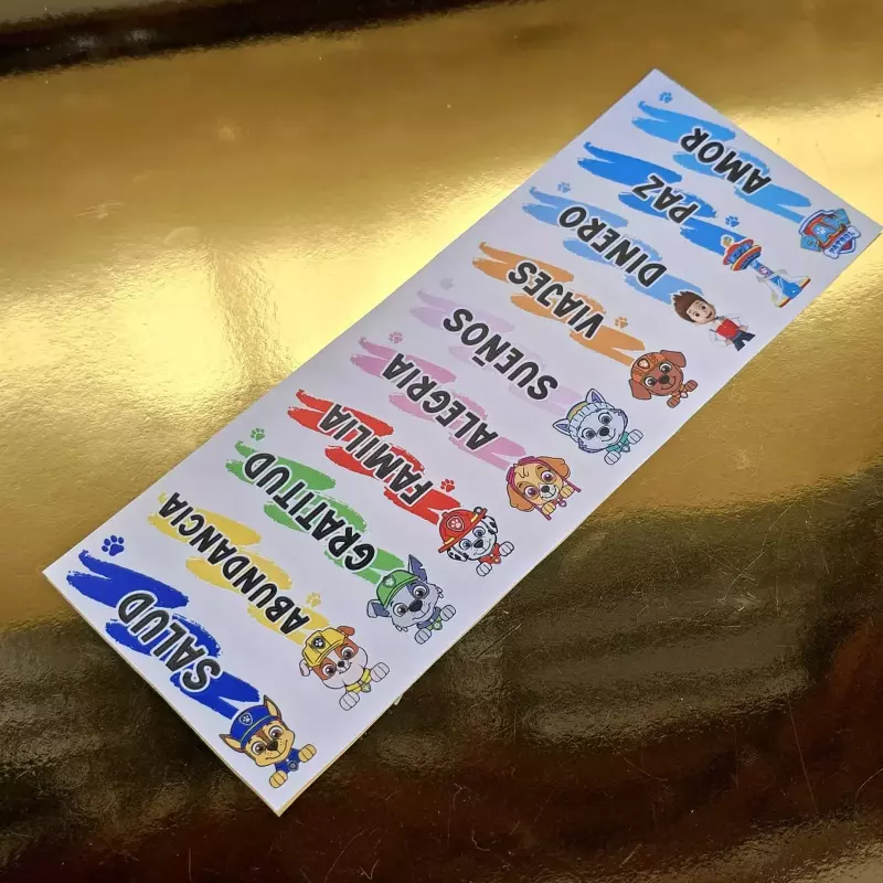 Sticker dtf uv x10 paw patrol