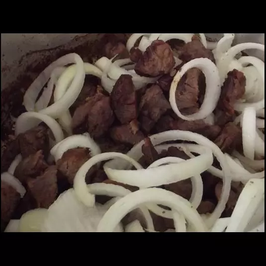 Carne do Sol em cubos com Cebola