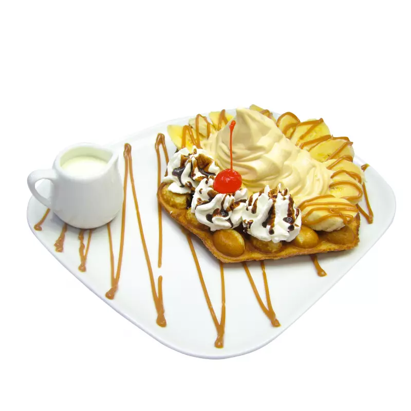 Waffle banano arequipe