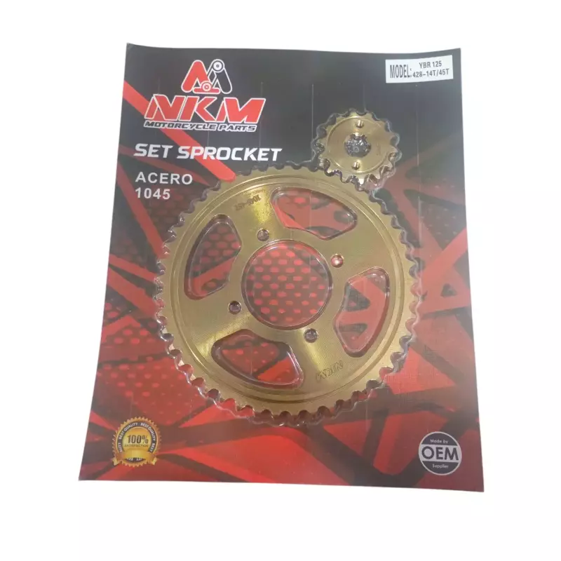 SET SPROCKET YBR 125 14X45 ORO NKM