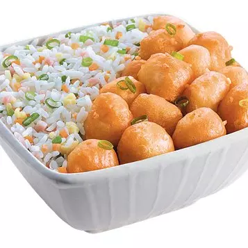 Frango empanado com arroz